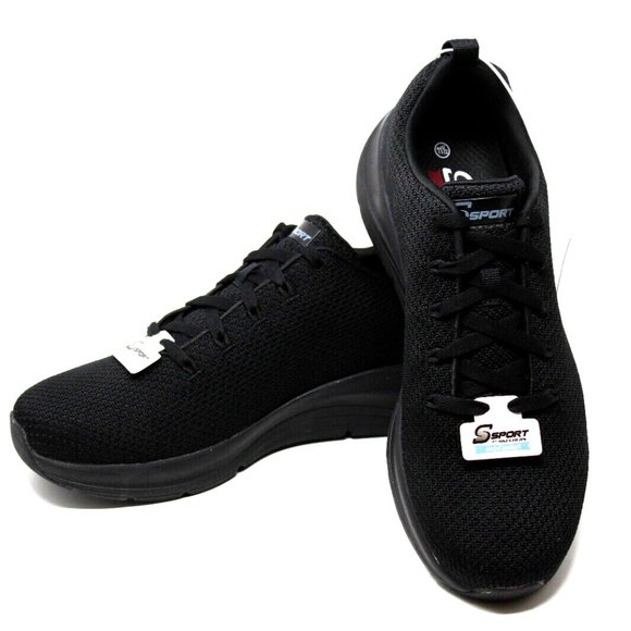 New S SPORT by SKECHERS Men's CAMRON Arch Support Black Sneakers Shoes Size 11.5 - Picture 2 of 12